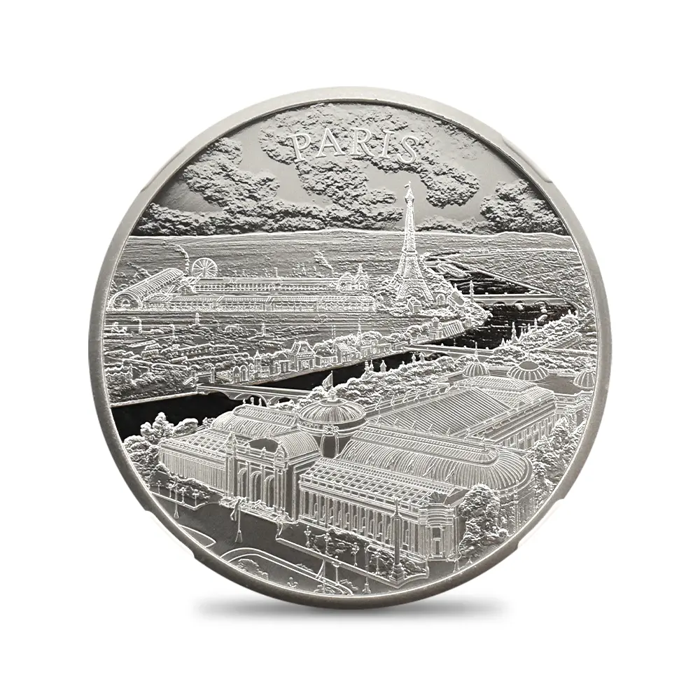 モダンコイン2：6643 2024 チャールズ3世 都市景観シリーズ第3弾 パリ 2ポンド1オンス銀貨 発行即日鑑定品 NGC PF70UC 箱付き