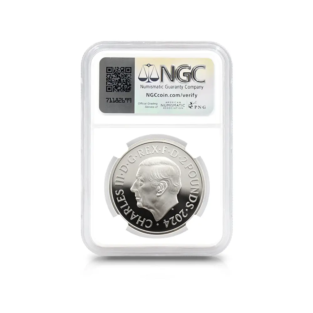 モダンコイン5：6643 2024 チャールズ3世 都市景観シリーズ第3弾 パリ 2ポンド1オンス銀貨 発行即日鑑定品 NGC PF70UC 箱付き