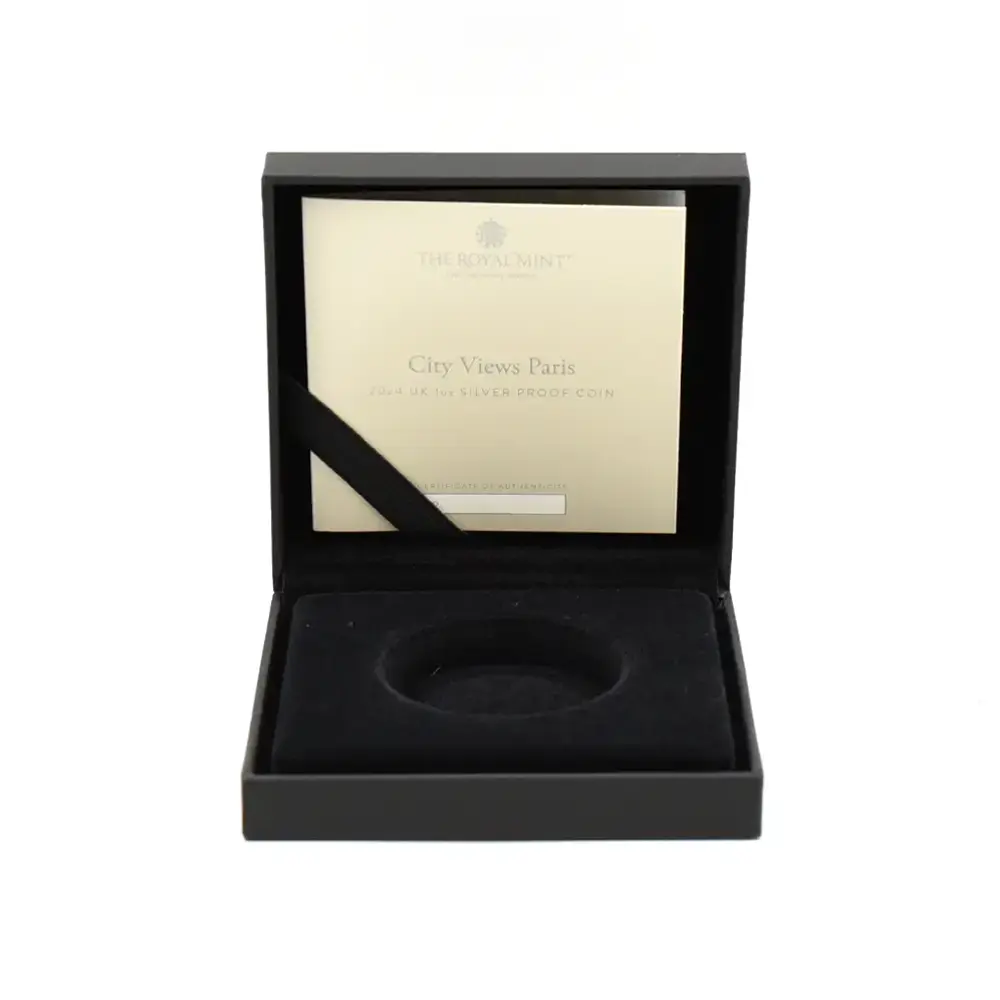 モダンコイン8：6643 2024 チャールズ3世 都市景観シリーズ第3弾 パリ 2ポンド1オンス銀貨 発行即日鑑定品 NGC PF70UC 箱付き