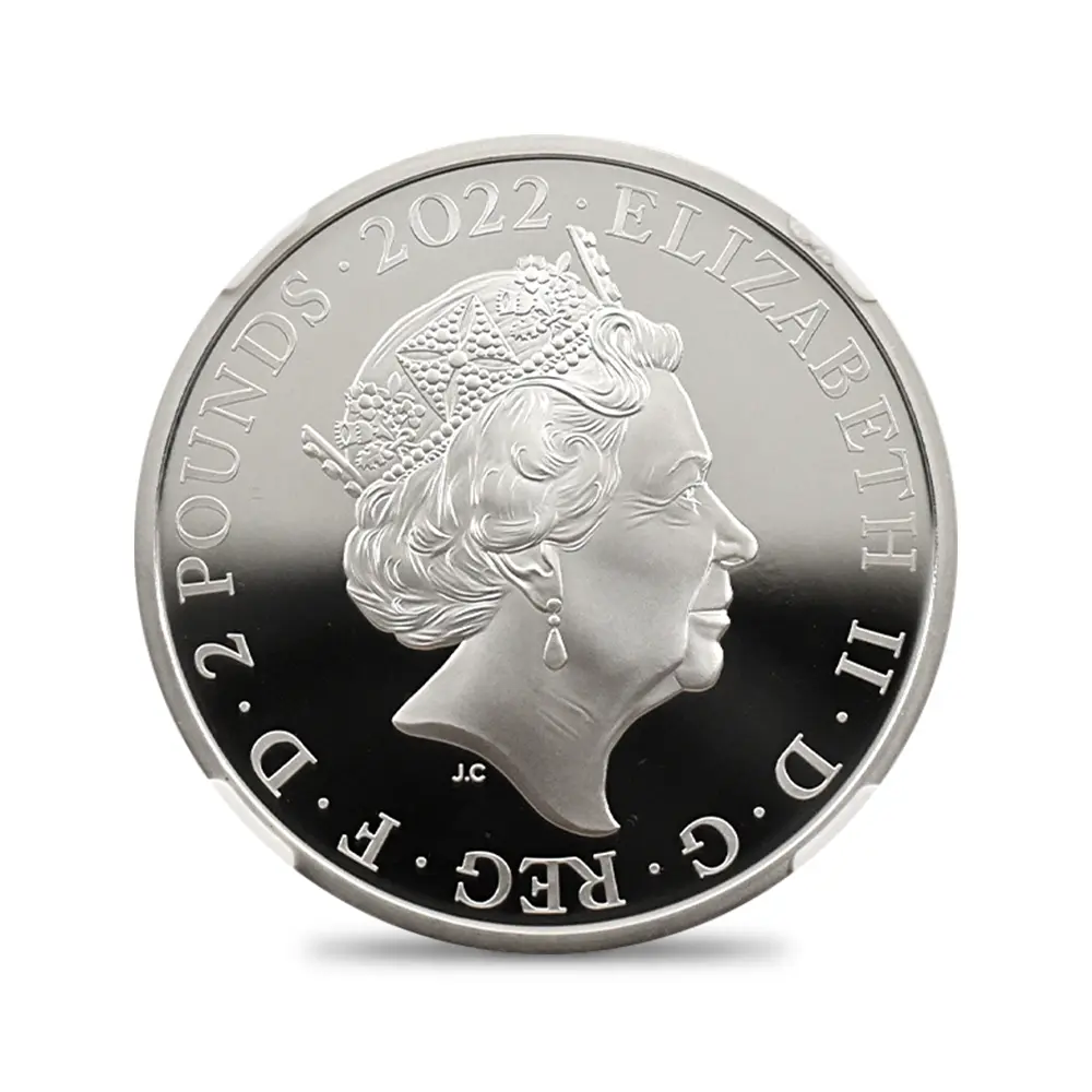 モダンコイン3：6644 2022 エリザベス2世 都市景観シリーズ第2弾 ローマ 2ポンド1オンス銀貨 発行即日鑑定品 NGC PF69UC 箱付き