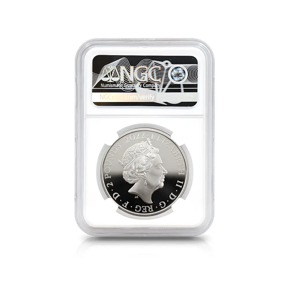 モダンコイン5：6644 2022 エリザベス2世 都市景観シリーズ第2弾 ローマ 2ポンド1オンス銀貨 発行即日鑑定品 NGC PF69UC 箱付き