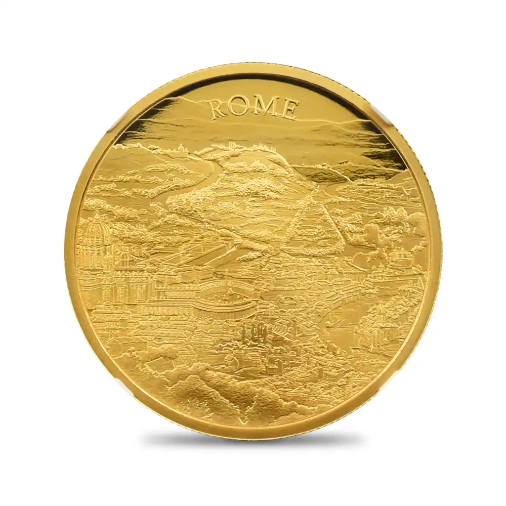モダンコイン2：6646 2022 エリザベス2世 都市景観シリーズ第2弾 ローマ 100ポンド1オンス金貨 発行即日鑑定品 NGC PF70UC 箱付き