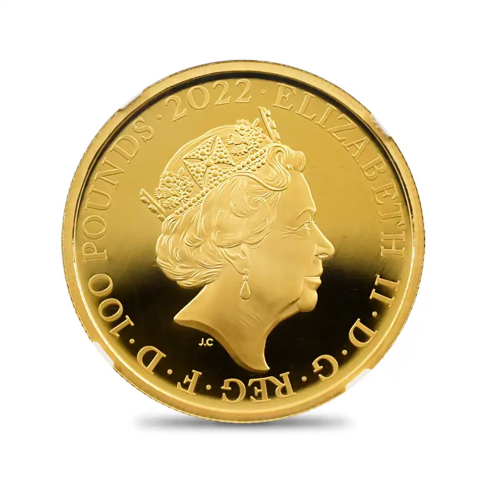 モダンコイン3：6646 2022 エリザベス2世 都市景観シリーズ第2弾 ローマ 100ポンド1オンス金貨 発行即日鑑定品 NGC PF70UC 箱付き