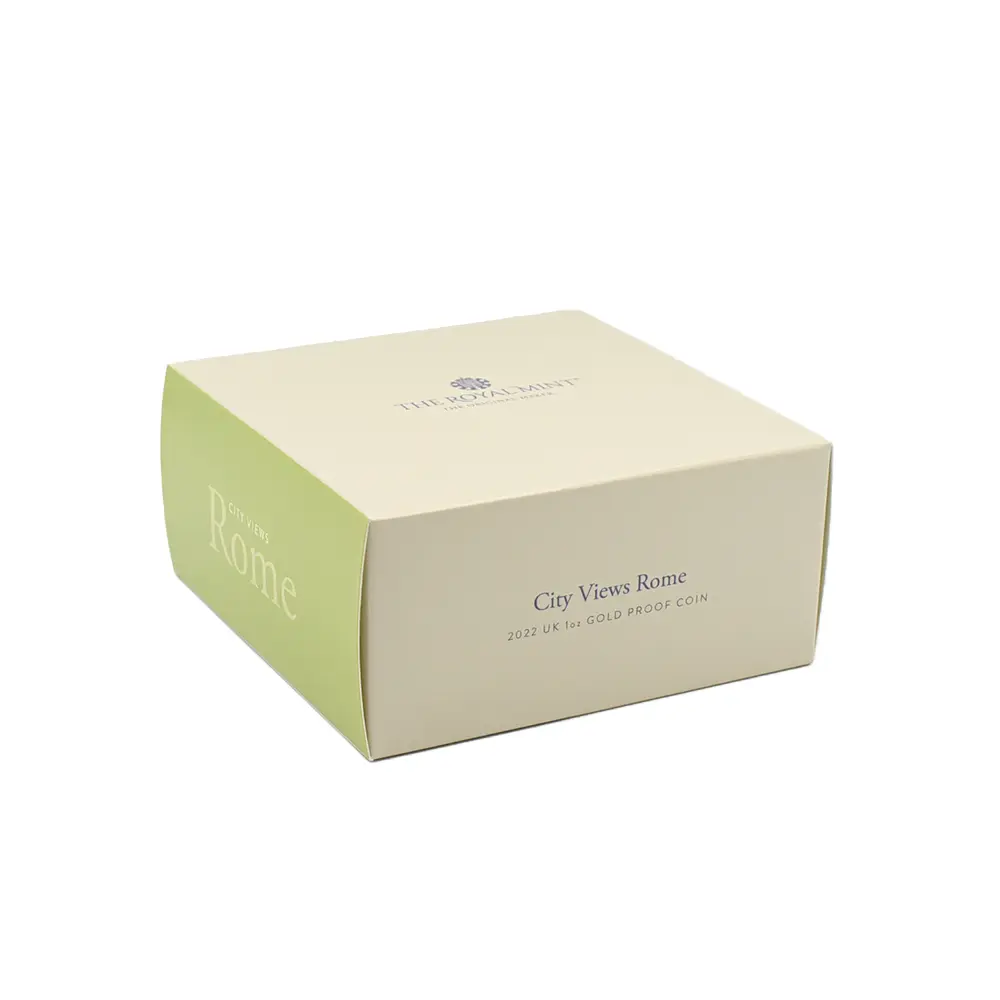 モダンコイン7：6646 2022 エリザベス2世 都市景観シリーズ第2弾 ローマ 100ポンド1オンス金貨 発行即日鑑定品 NGC PF70UC 箱付き