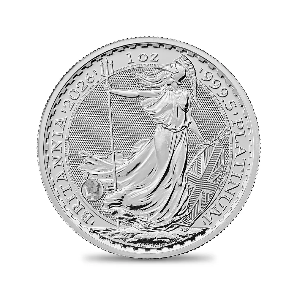 地金型2：6588 イギリス 2026 チャールズ3世 ブリタニア 100ポンド 1オンス プラチナ貨 【1枚】 (コインケース付き)