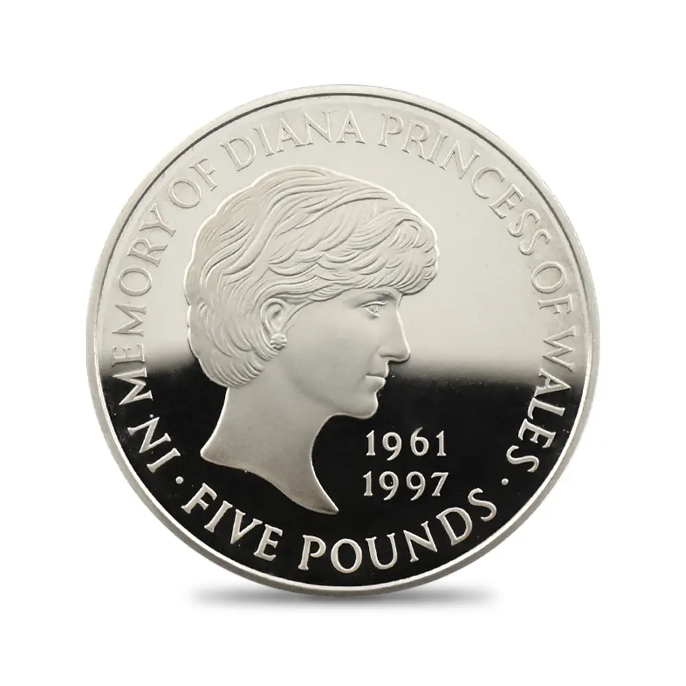 モダンコイン2:6648 1999 エリザベス2世 ダイアナ妃追悼記念 5ポンド銀貨 PCGS PR69DC S-L6 箱付き(外箱なし)