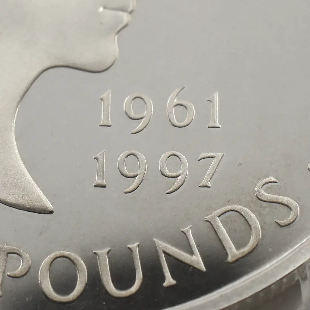 モダンコイン10:6648 1999 エリザベス2世 ダイアナ妃追悼記念 5ポンド銀貨 PCGS PR69DC S-L6 箱付き(外箱なし)