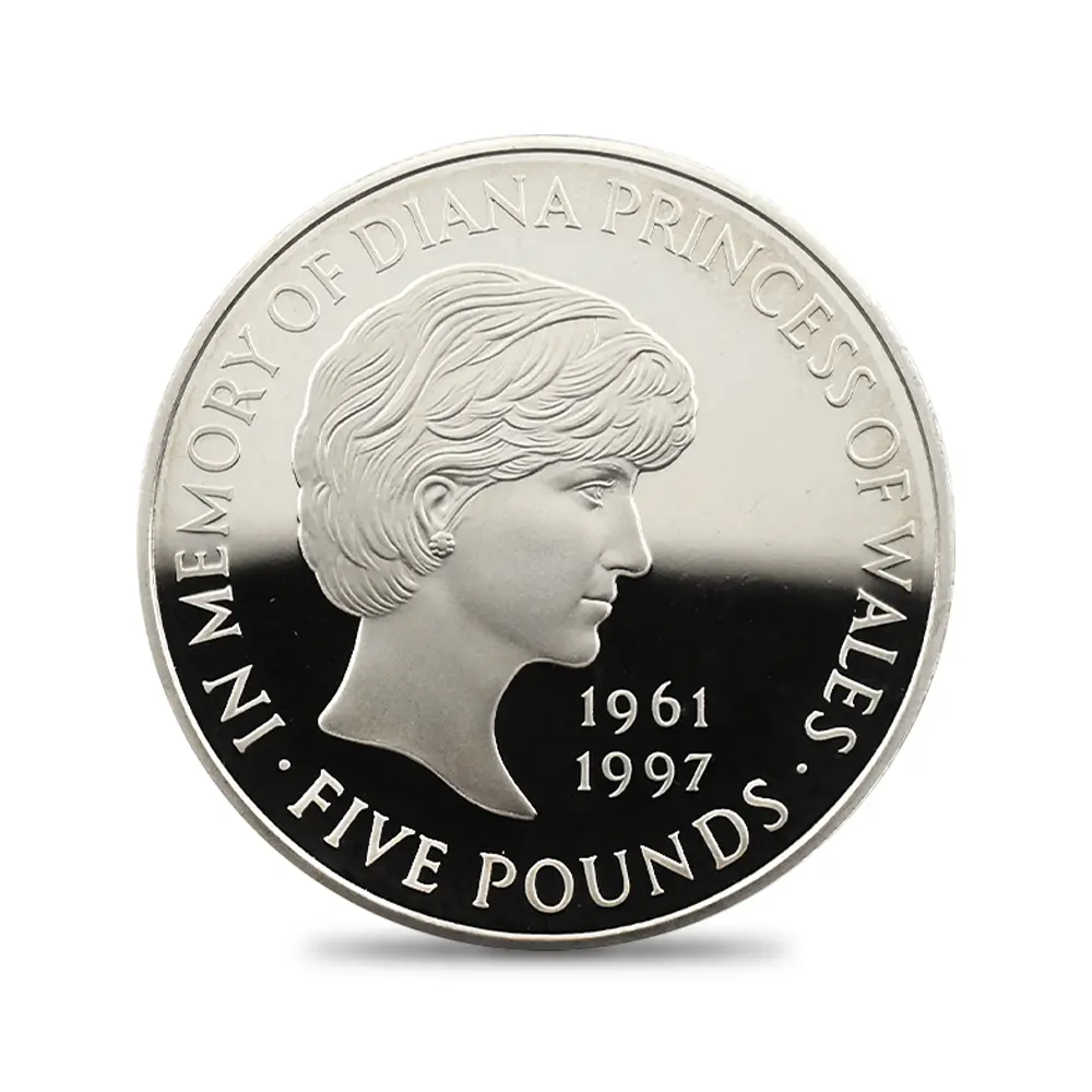 モダンコイン2:6649 1999 エリザベス2世 ダイアナ妃追悼記念 5ポンド銀貨 PCGS PR69DC S-L6 箱付き