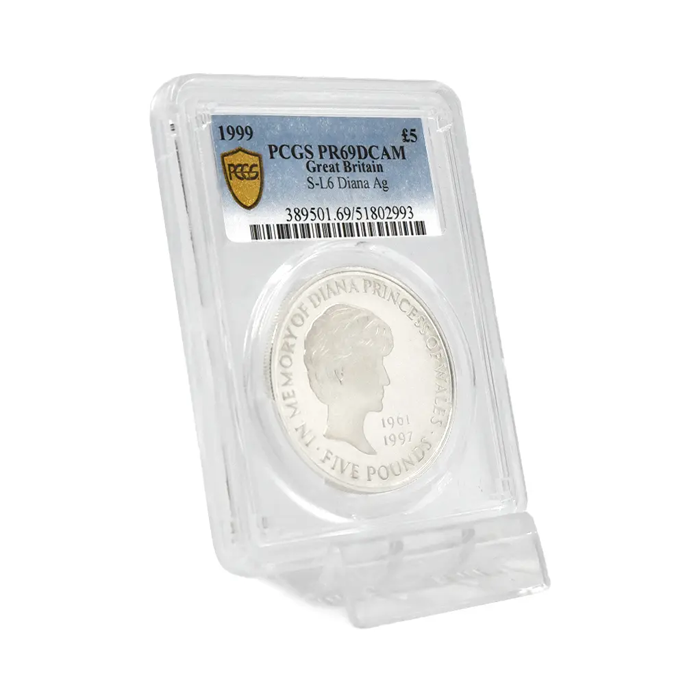 モダンコイン6:6649 1999 エリザベス2世 ダイアナ妃追悼記念 5ポンド銀貨 PCGS PR69DC S-L6 箱付き