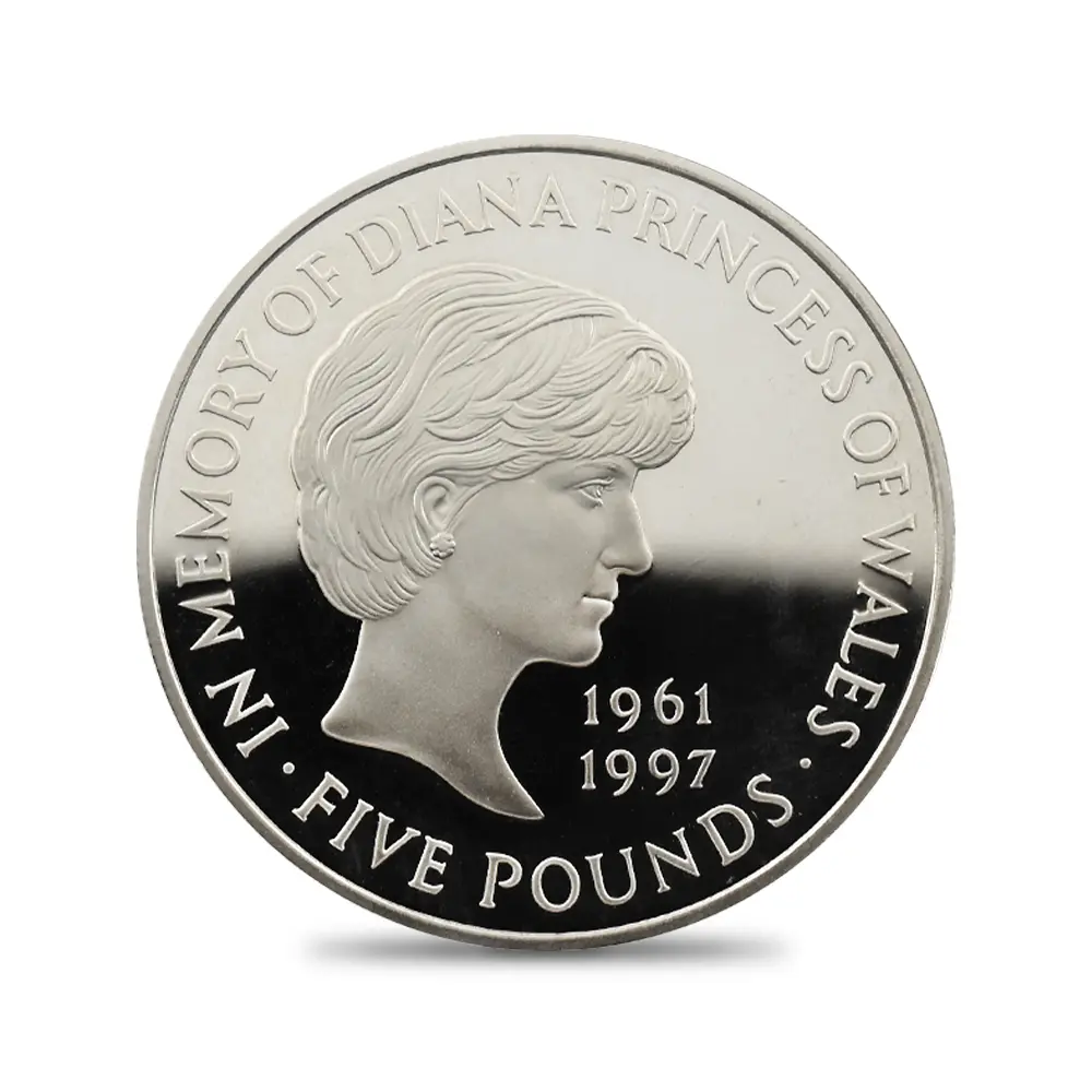 モダンコイン2:6650 1999 エリザベス2世 ダイアナ妃追悼記念 5ポンド銀貨 PCGS PR69DC S-L6 箱付き