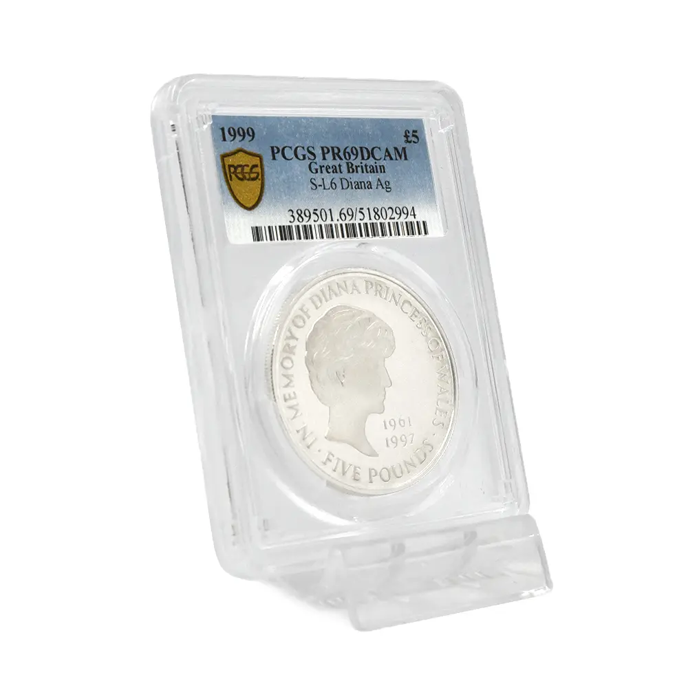 モダンコイン6:6650 1999 エリザベス2世 ダイアナ妃追悼記念 5ポンド銀貨 PCGS PR69DC S-L6 箱付き