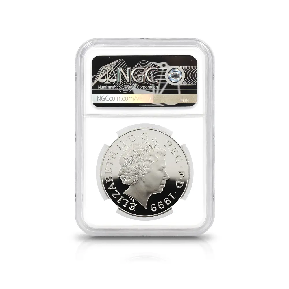 モダンコイン5:6651 1999 エリザベス2世 ダイアナ妃追悼記念 5ポンド銀貨 NGC PF69UC 箱付き