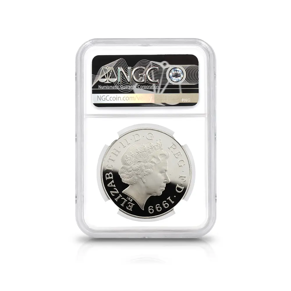 モダンコイン5:6652 1999 エリザベス2世 ダイアナ妃追悼記念 5ポンド銀貨 NGC PF69UC 箱付き