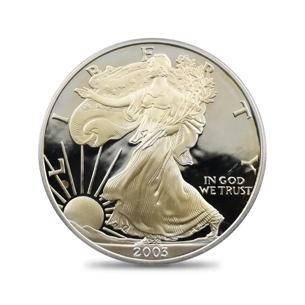 モダンコイン2：3984 アメリカ 2003W イーグル 自由の女神 1ドル1オンス銀貨 PCGS PR70DC