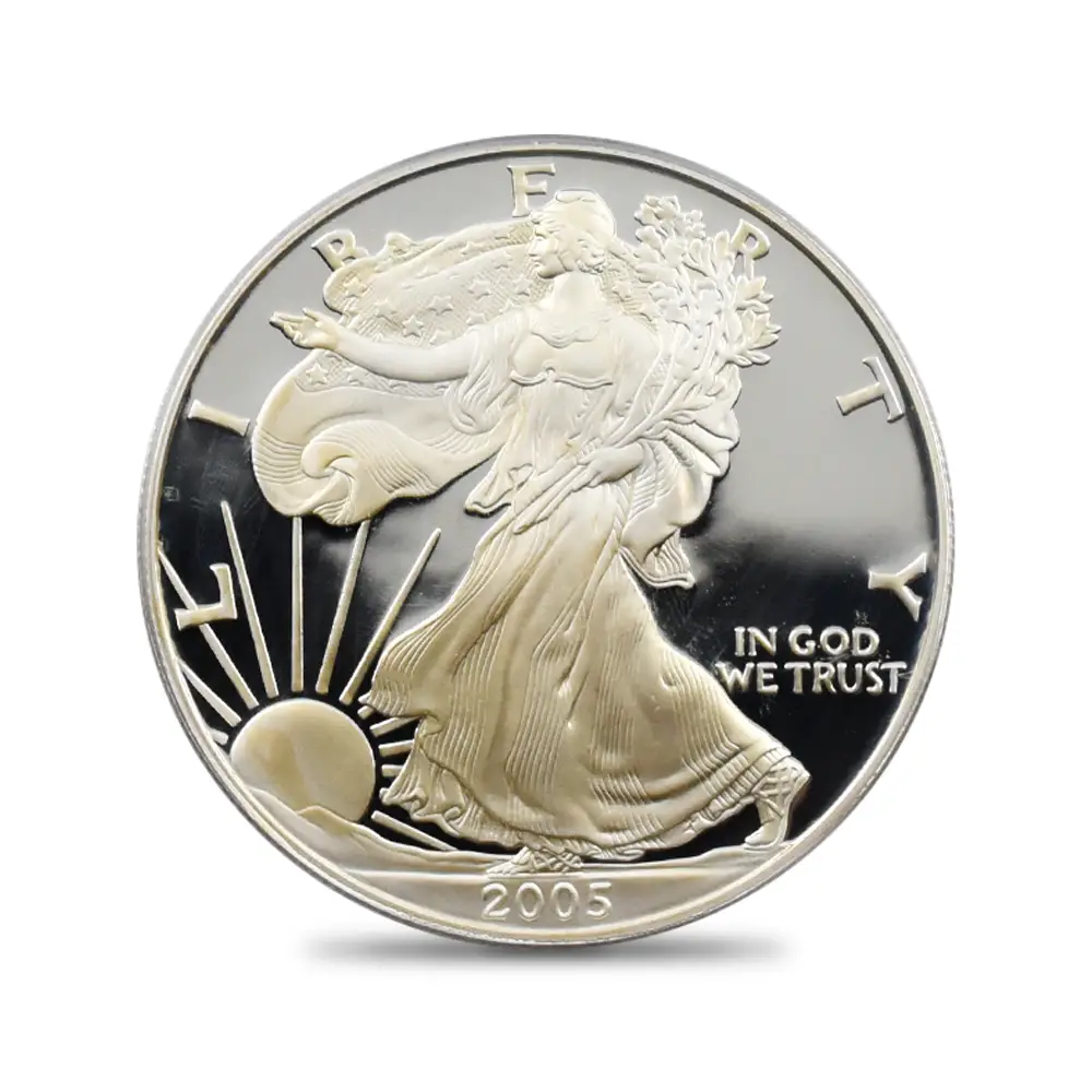モダンコイン2：3985 アメリカ 2005W イーグル 自由の女神 1ドル1オンス銀貨 PCGS PR70DC