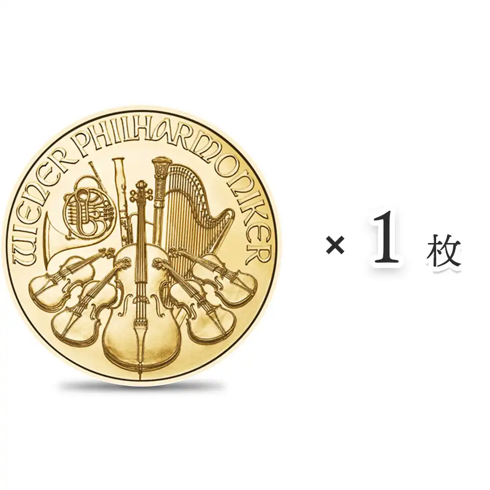 地金型1：3990 オーストリア 2024 ウィーンフィル 4ユーロ 1/25オンス 金貨 【1枚】