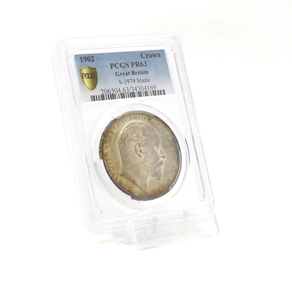 アンティークコイン6：5274 1902 エドワード7世 聖ジョージ竜退治 クラウン銀貨 PCGS PR63 S-3979 Matte