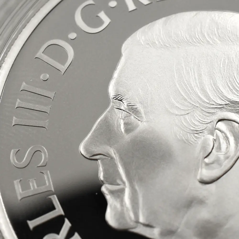 モダンコイン10：6428 2026 チャールズ3世 エリザベス2世のコイン肖像シリーズ 第二弾 ヤングエリザベス 5ポンドプルーフ銀貨 未鑑定 箱付き