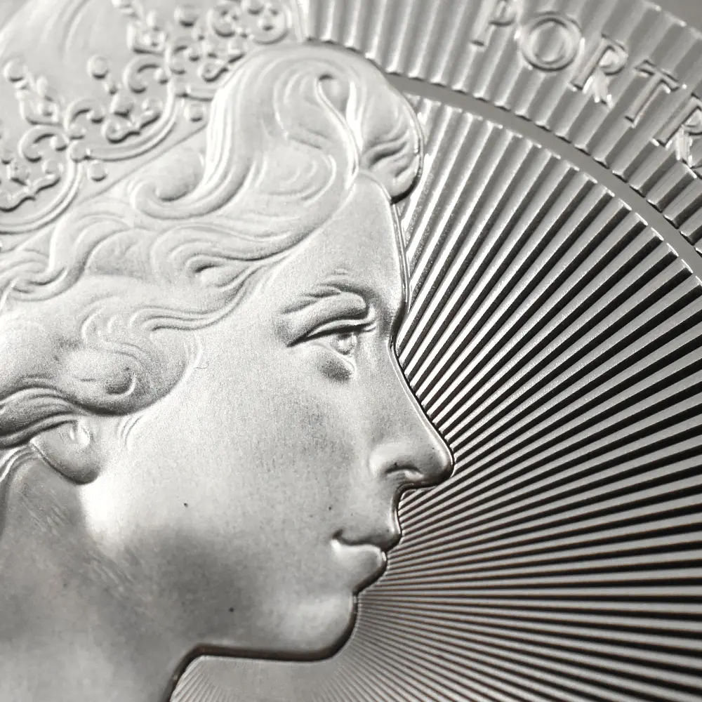 モダンコイン7：6428 2026 チャールズ3世 エリザベス2世のコイン肖像シリーズ 第二弾 ヤングエリザベス 5ポンドプルーフ銀貨 未鑑定 箱付き