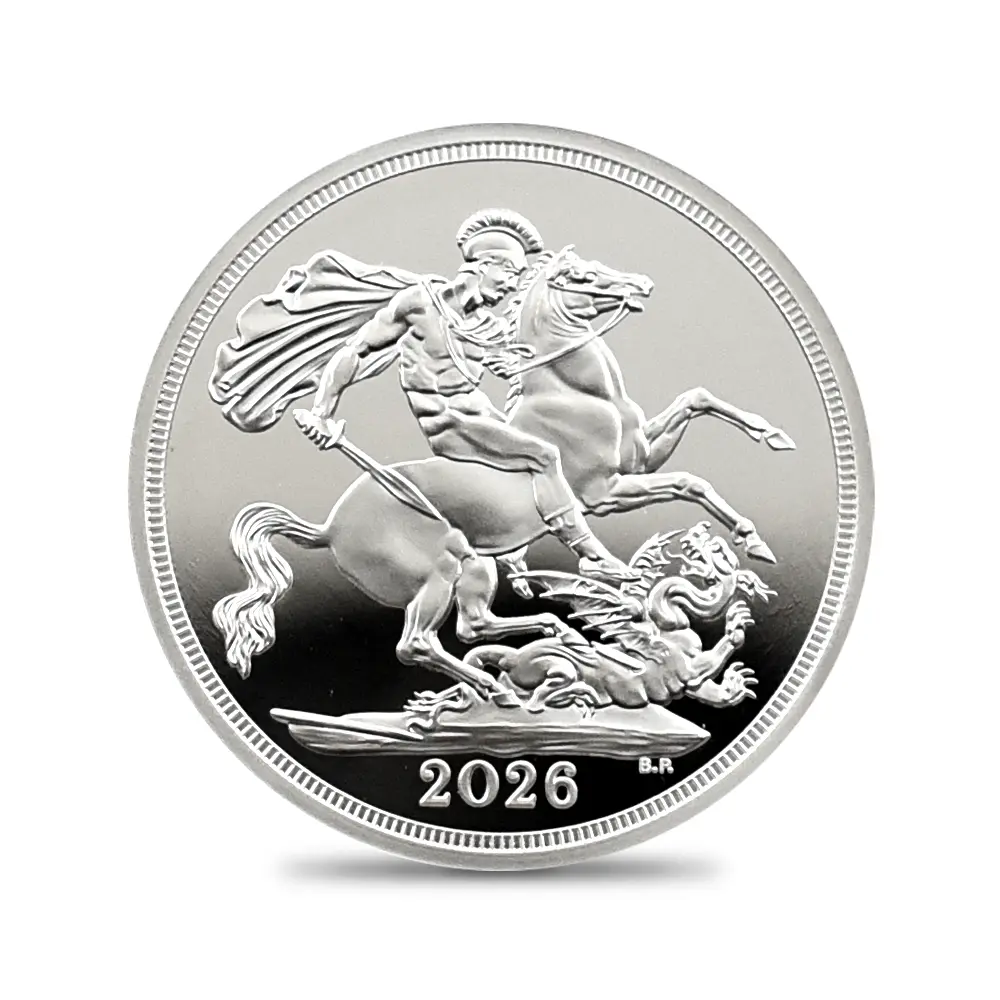 モダンコイン2：6664 2026 チャールズ3世 聖ジョージ竜退治 ソブリンプルーフ銀貨 未鑑定 箱付き