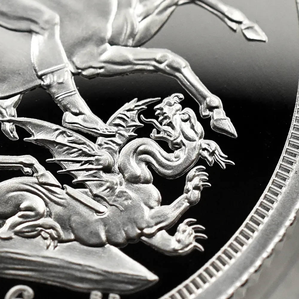 モダンコイン9：6664 2026 チャールズ3世 聖ジョージ竜退治 ソブリンプルーフ銀貨 未鑑定 箱付き