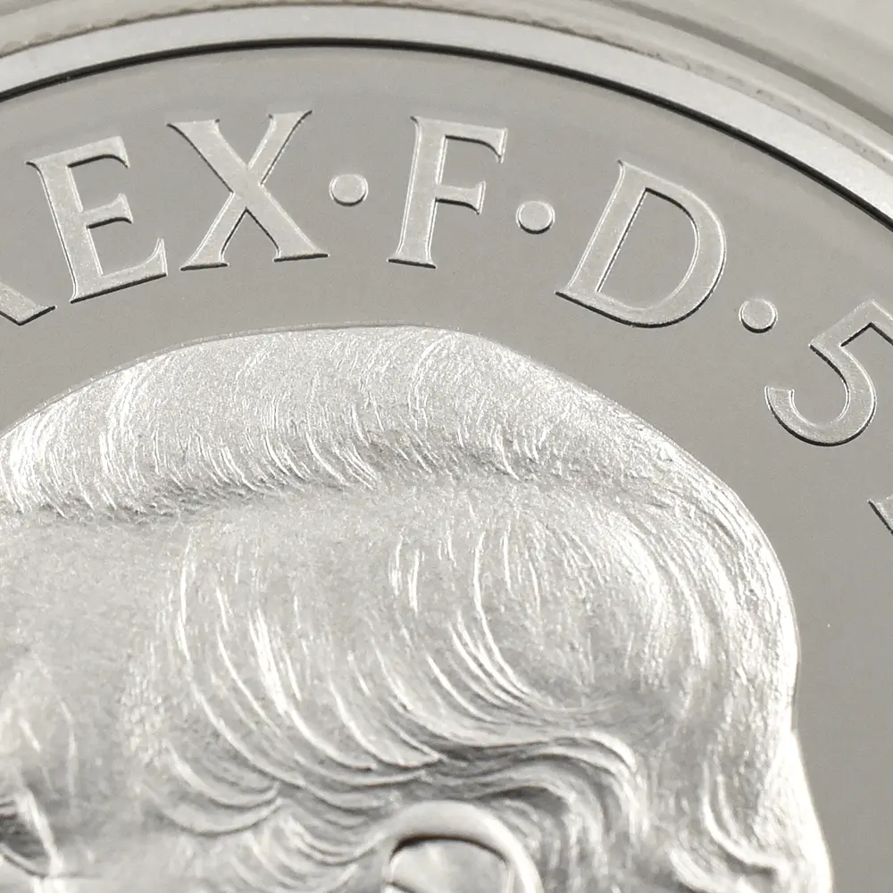 モダンコイン11：6429 2026 チャールズ3世 エリザベス2世のコイン肖像シリーズ 第二弾 ヤングエリザベス 5ポンドプルーフピエフォー銀貨 未鑑定 箱付き