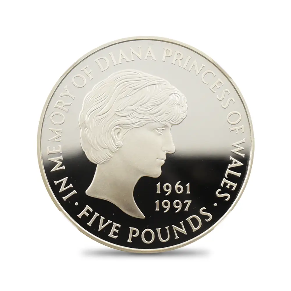 モダンコイン2：4005 1999 エリザベス2世 ダイアナ妃追悼記念 5ポンド銀貨 NGC PF70UC 箱付き