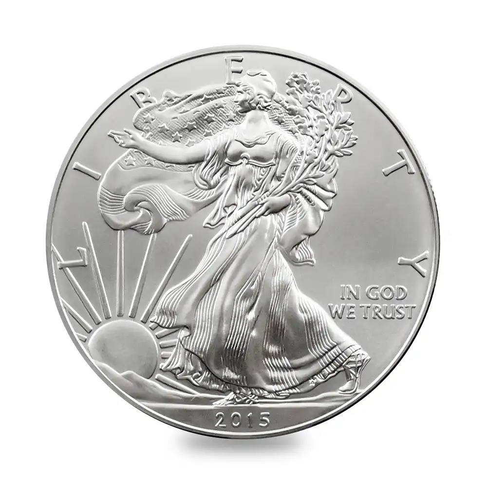 地金型2：2534 アメリカ 2015 イーグル 1ドル 1オンス 銀貨 【1枚】 (コインケース付き)
