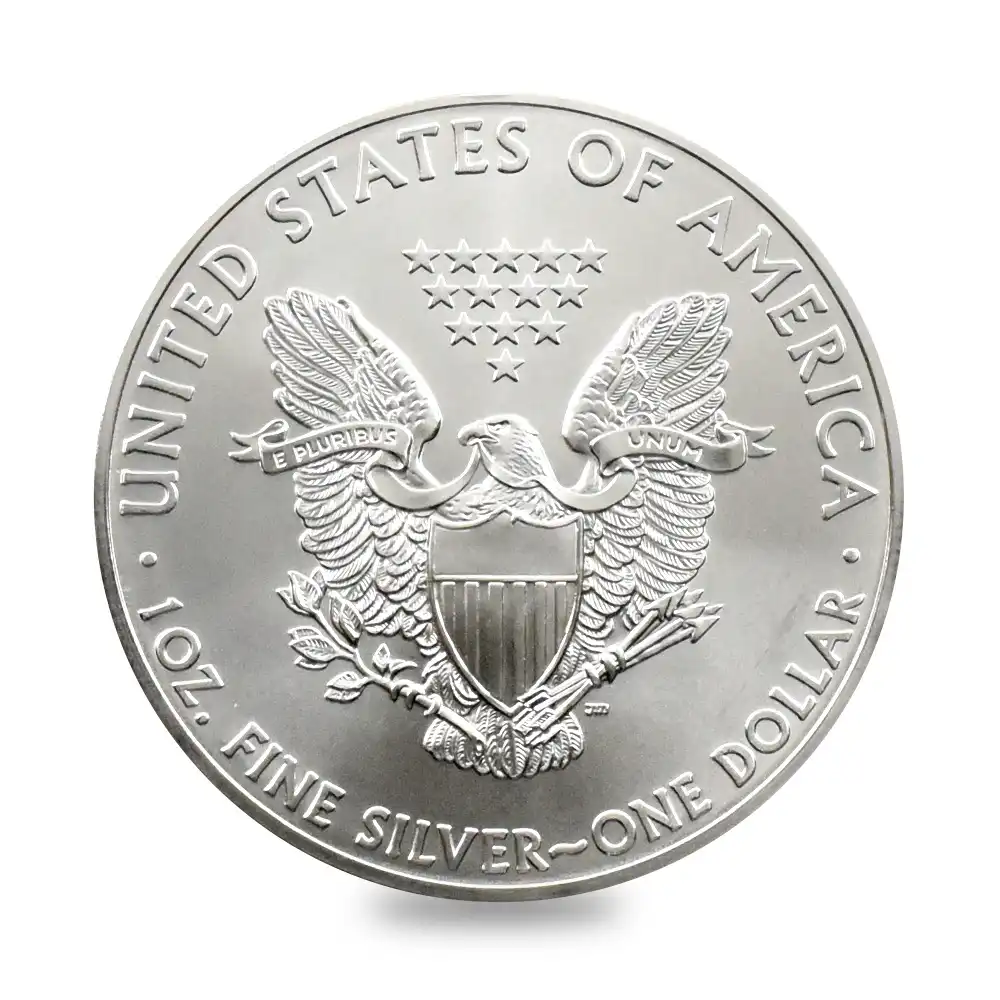 地金型3：2537 アメリカ 2015 イーグル 1ドル 1オンス 銀貨 【100枚】 (コインチューブ付き)