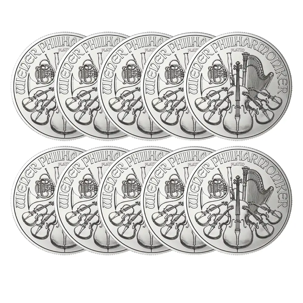 地金型2:6688 オーストリア 2026 ウィーンフィル 100ユーロ 1オンス プラチナ貨 【10枚】 (コインケース付き)