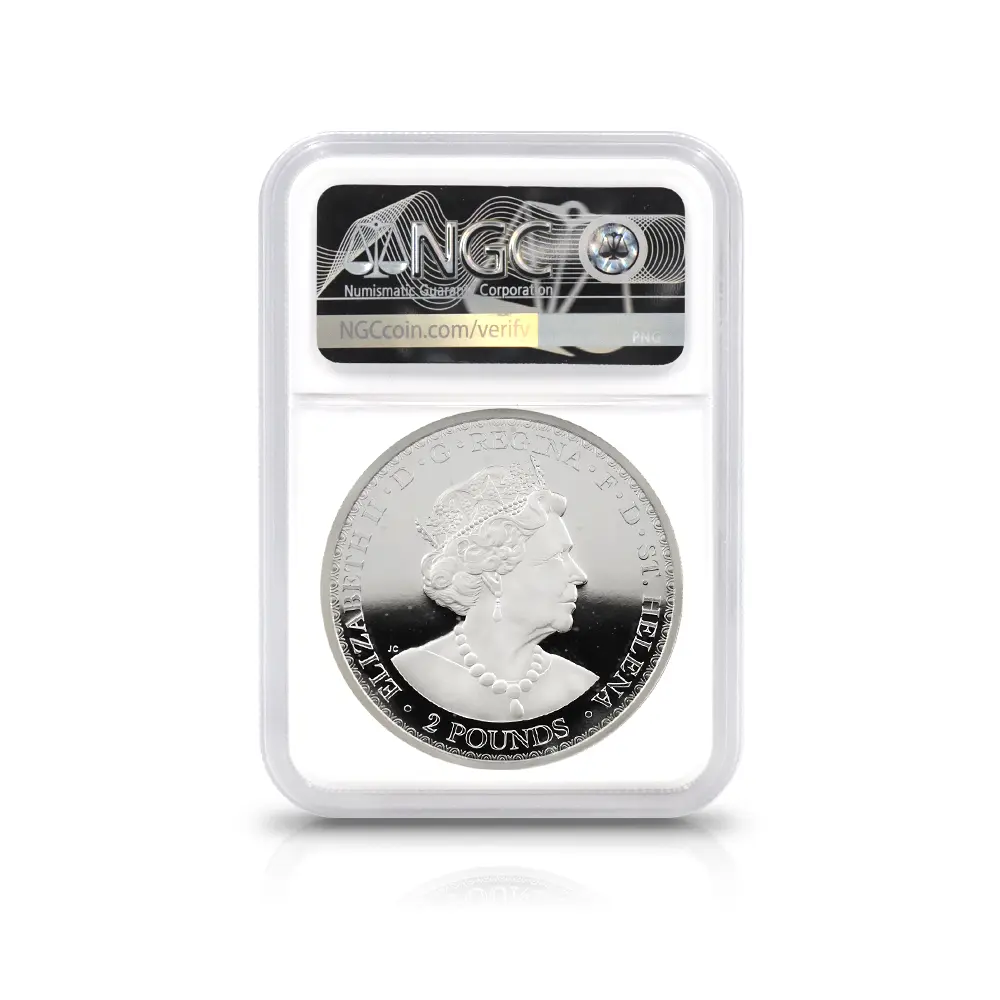モダンコイン5：6683 セントヘレナ 2021 エリザベス2世 ウナ&ライオン（ワイオン版） 2ポンド2オンス銀貨 発行即日鑑定品 NGC PF70UC