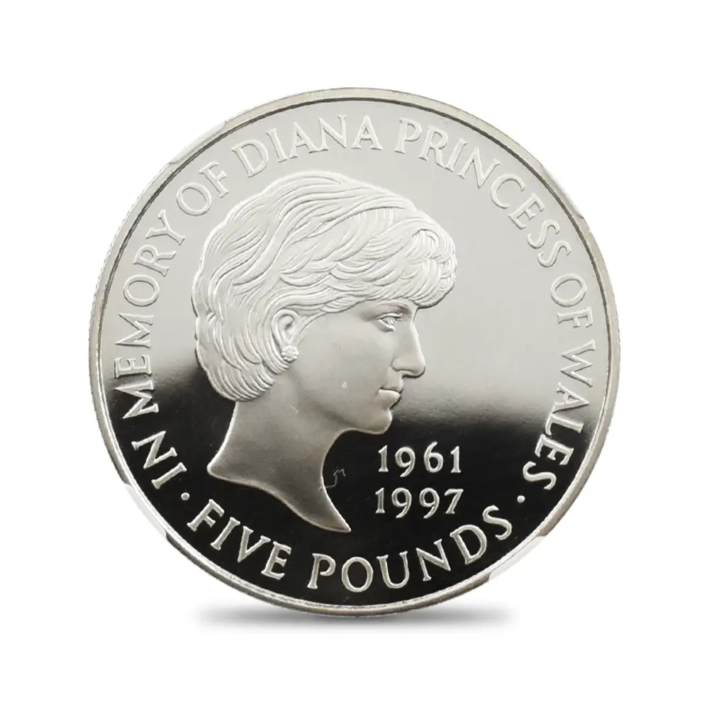 モダンコイン2：4014 1999 エリザベス2世 ダイアナ妃追悼記念 5ポンド銀貨 NGC PF70UC 箱付き
