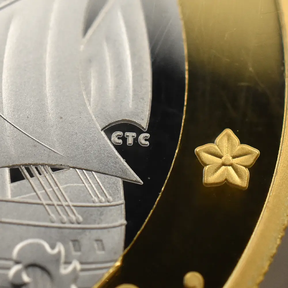 モダンコイン11：6684 2020 エリザベス2世 メイフラワー号出航400周年 2ポンドピエフォー銀貨 金メッキ付 ファーストリリース NGC PF70UC 箱付き