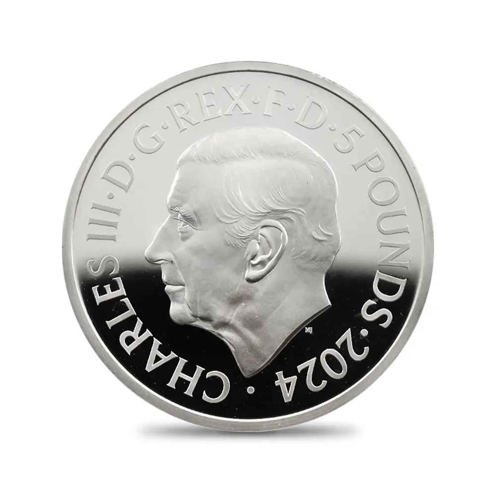 モダンコイン3：6685 2024 チャールズ3世 ワーテルロー・メダル - 連合国代表 5ポンド2オンス銀貨 発行即日鑑定品 NGC PF70UC